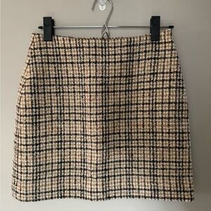 &other stories Wool Mini Skirt Brown Check size 2